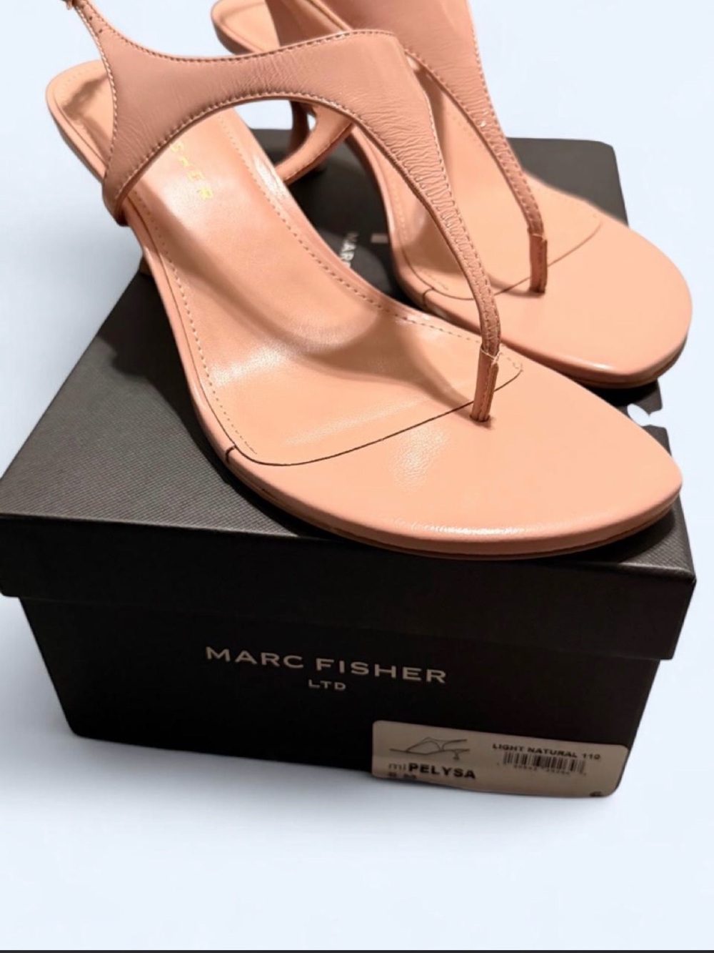 Pelysa Leather Heeled Thong Sandal NIB